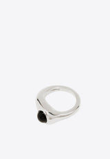 RAGBAG STUDIO Dualism Onyx Sculptural Ring Silver 11034SILVER