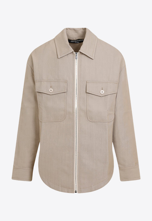 Zip-Up Workwear Shirt