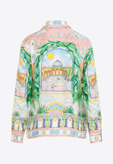 Paysage Print Silk Shirt