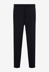 Berluti Stretch Wool Track Pants Navy R27TCU89.002-651 MARINE