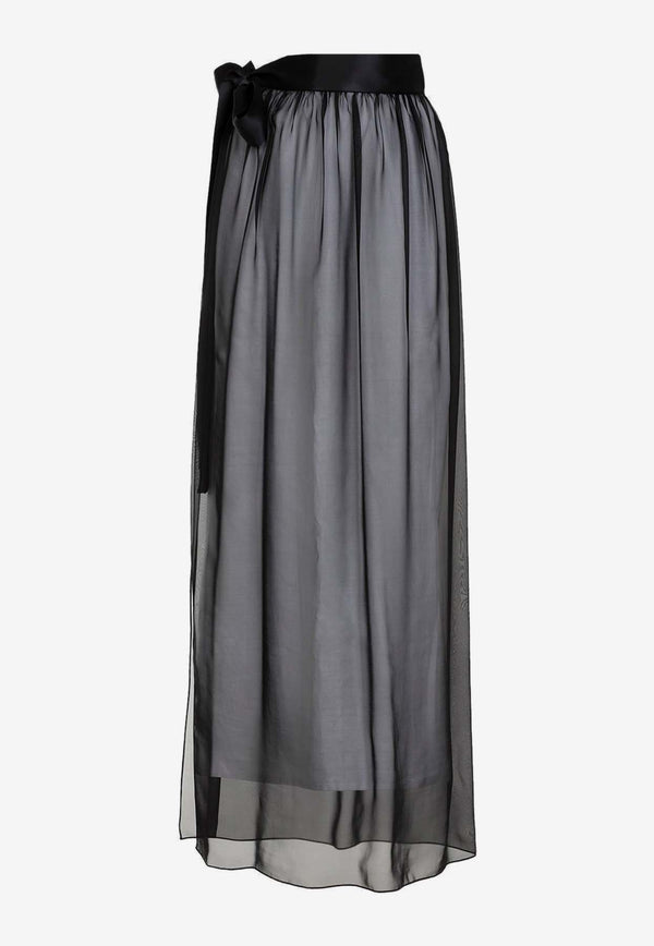 Silk Chiffon Maxi Skirt