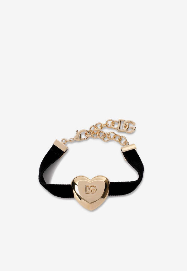 DG Logo Heart Velvet Bracelet