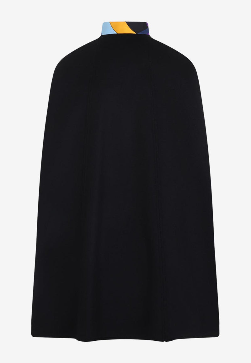 Iride Print Wool Cape