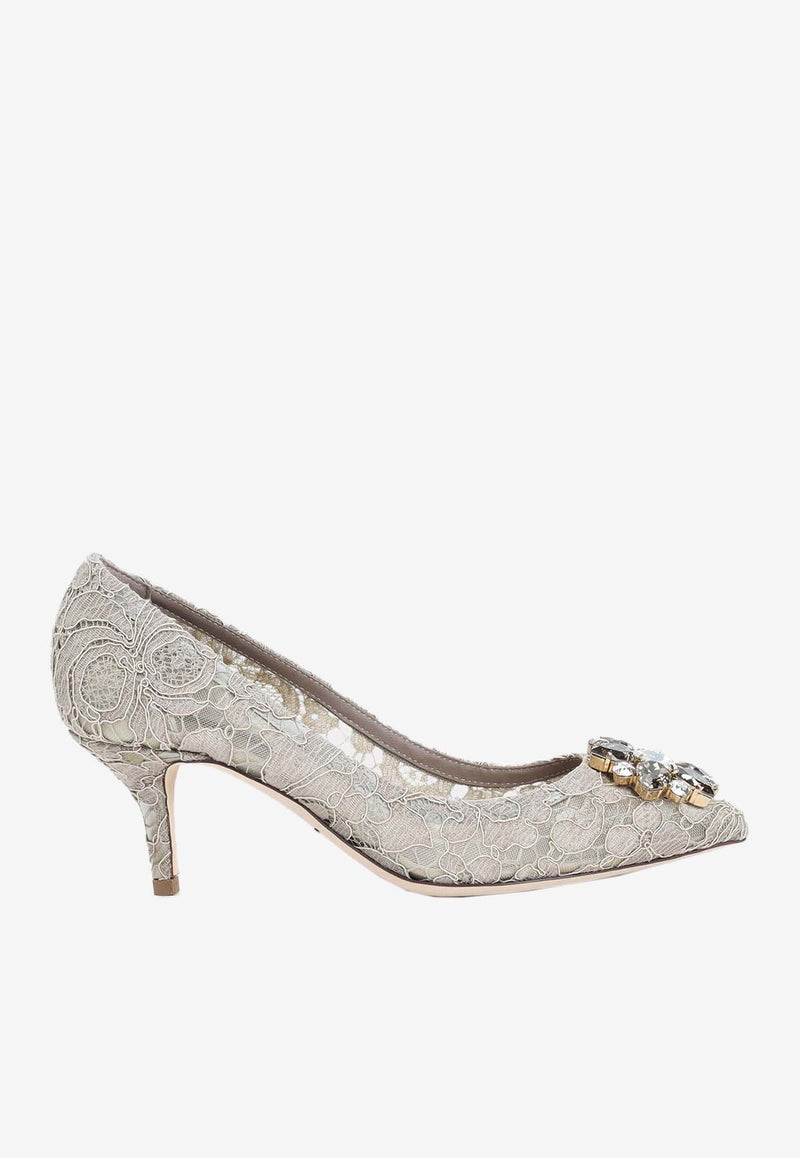 Bellucci 60 Crystal-Embellished Lace Pumps