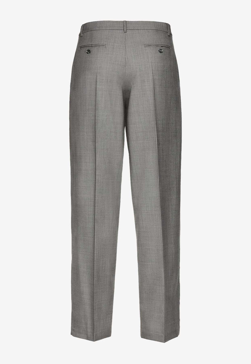 Magda Butrym Wide-Leg Tailored Wool-Blend Pants Gray 111724GREY