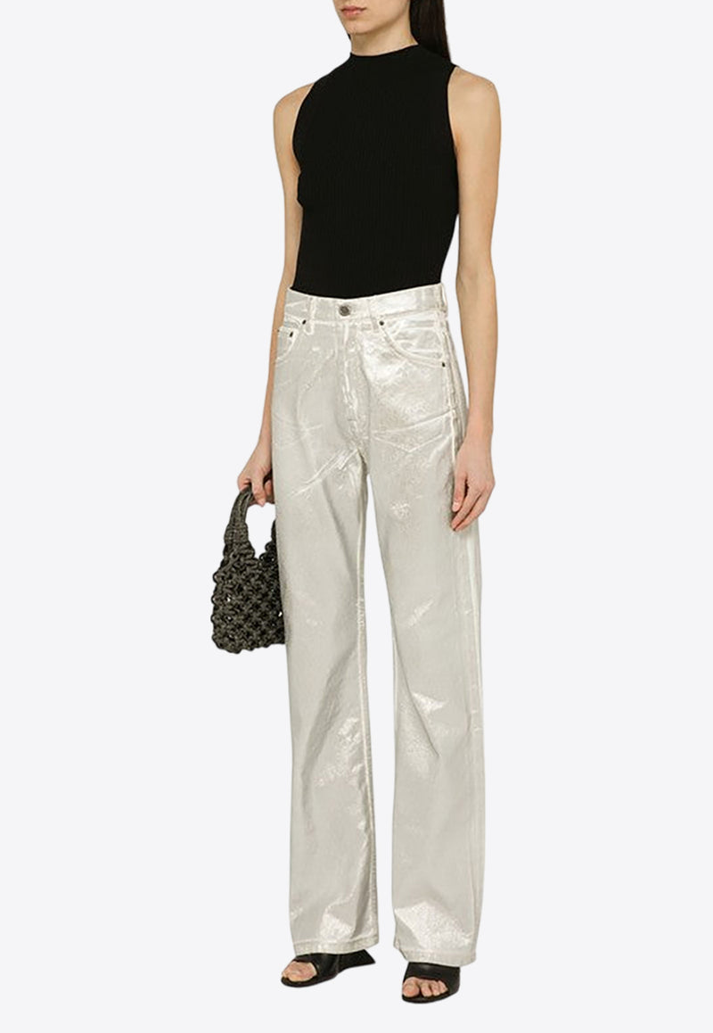 ROTATE Straight-Leg Metallic Pants White 1117802667CO/O_ROTAT-11-1001