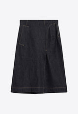 Victoria Beckham Midi Denim Skirt Blue 1125DSK006000BCO/Q_VIBEC-DI