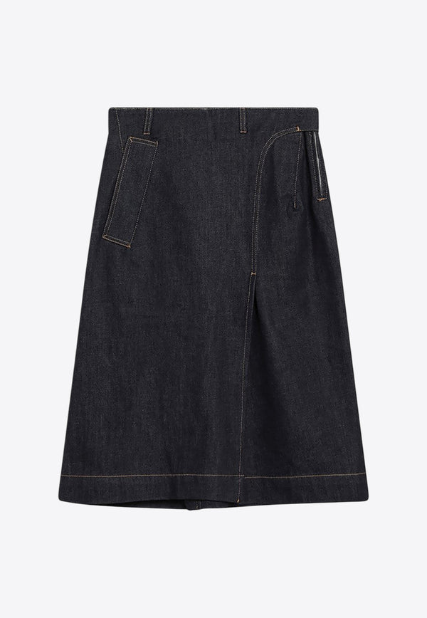 Victoria Beckham Midi Denim Skirt Blue 1125DSK006000BCO/Q_VIBEC-DI