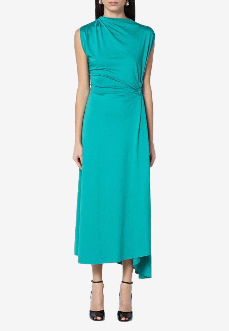 Victoria Beckham Asymmetric Draped Midi Dress Green 1125JDR006064APL/Q_VIBEC-PE