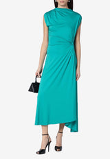 Victoria Beckham Asymmetric Draped Midi Dress Green 1125JDR006064APL/Q_VIBEC-PE