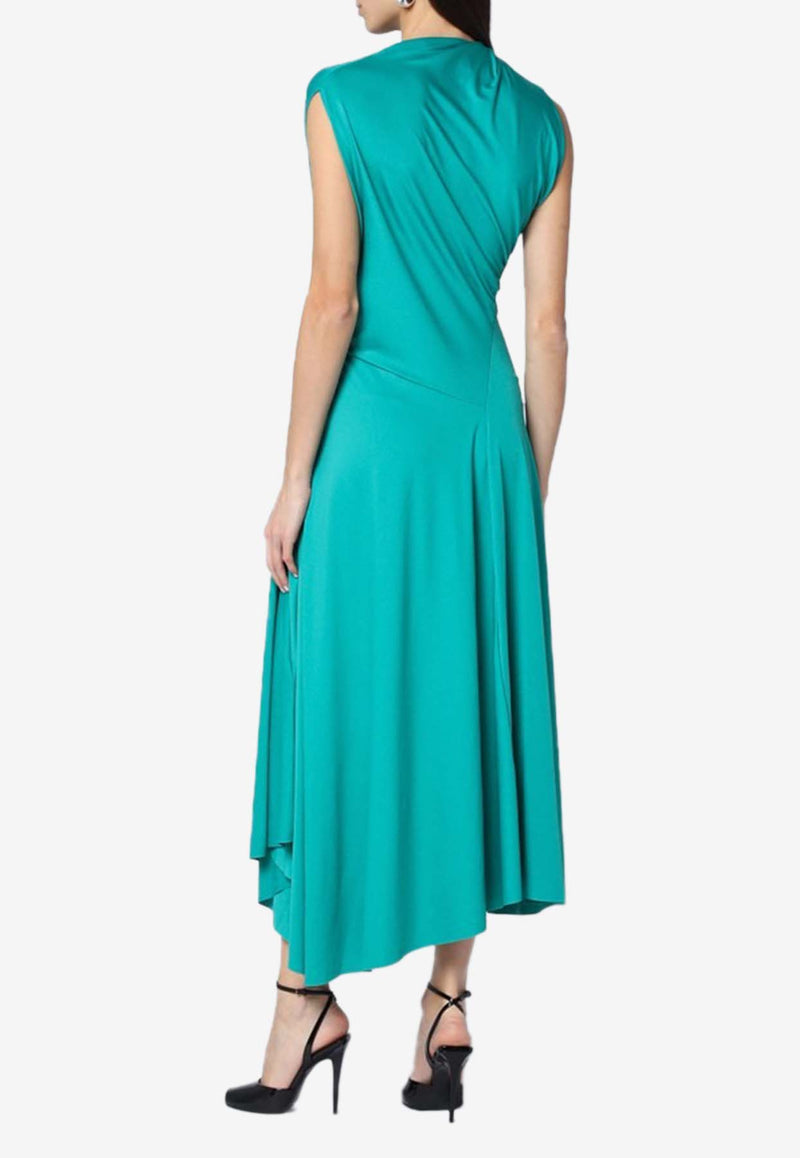 Victoria Beckham Asymmetric Draped Midi Dress Green 1125JDR006064APL/Q_VIBEC-PE