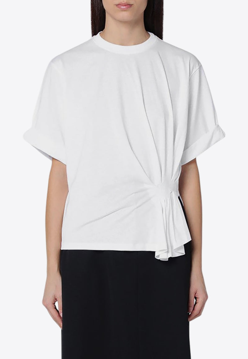 Victoria Beckham Draped Crewneck T-shirt White 1125JTS006052ACO/Q_VIBEC-WHT