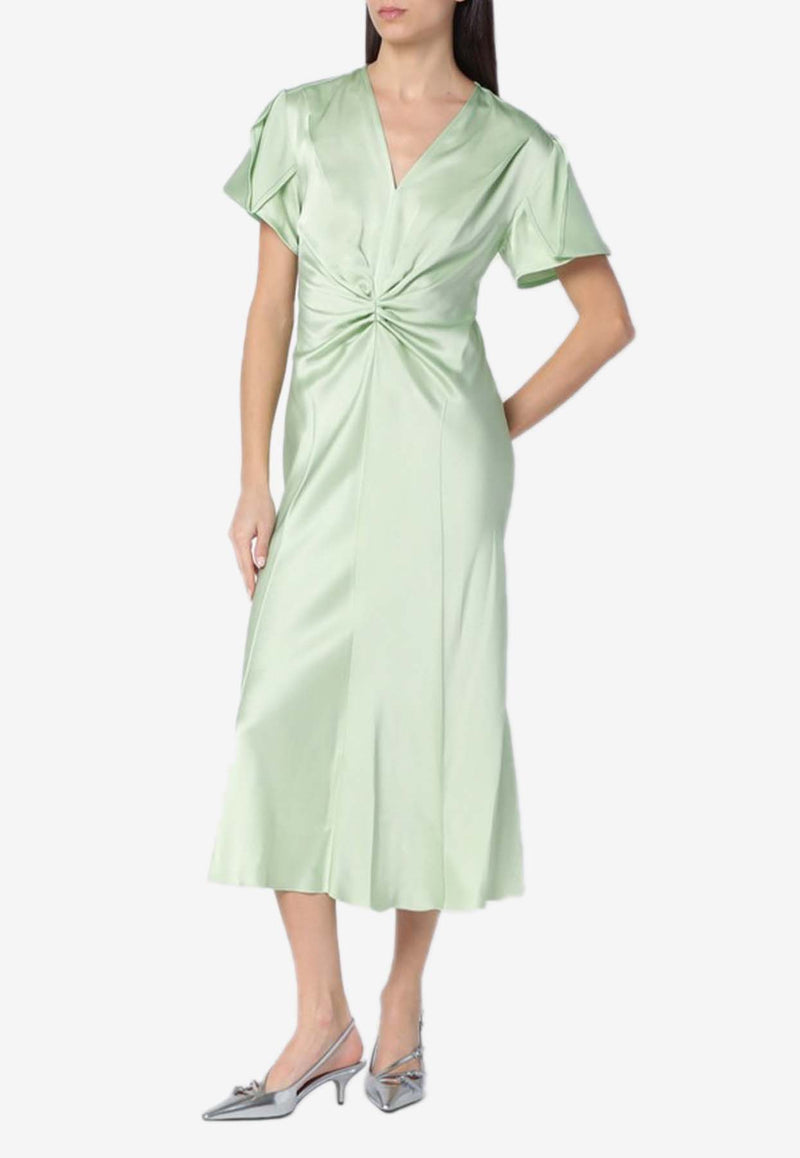 Victoria Beckham Ruffled Midi Dress Green 1125WDR005195DPL/Q_VIBEC-JA