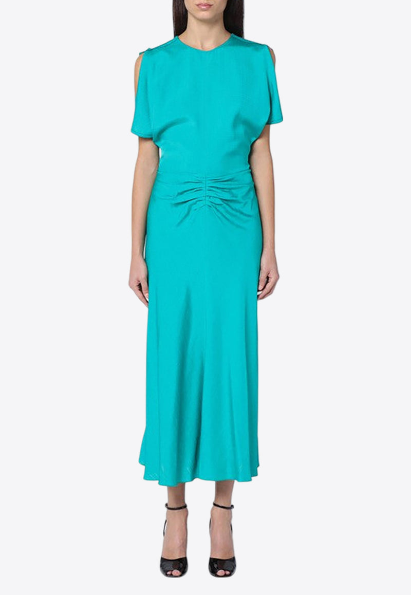 Victoria Beckham Draped Viscose Midi Dress Light Blue 1125WDR005227AVI/Q_VIBEC-PE