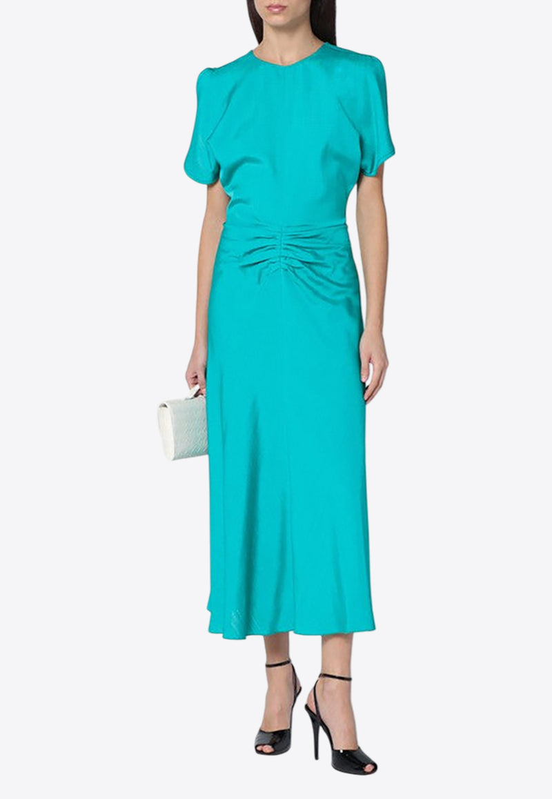 Victoria Beckham Draped Viscose Midi Dress Light Blue 1125WDR005227AVI/Q_VIBEC-PE