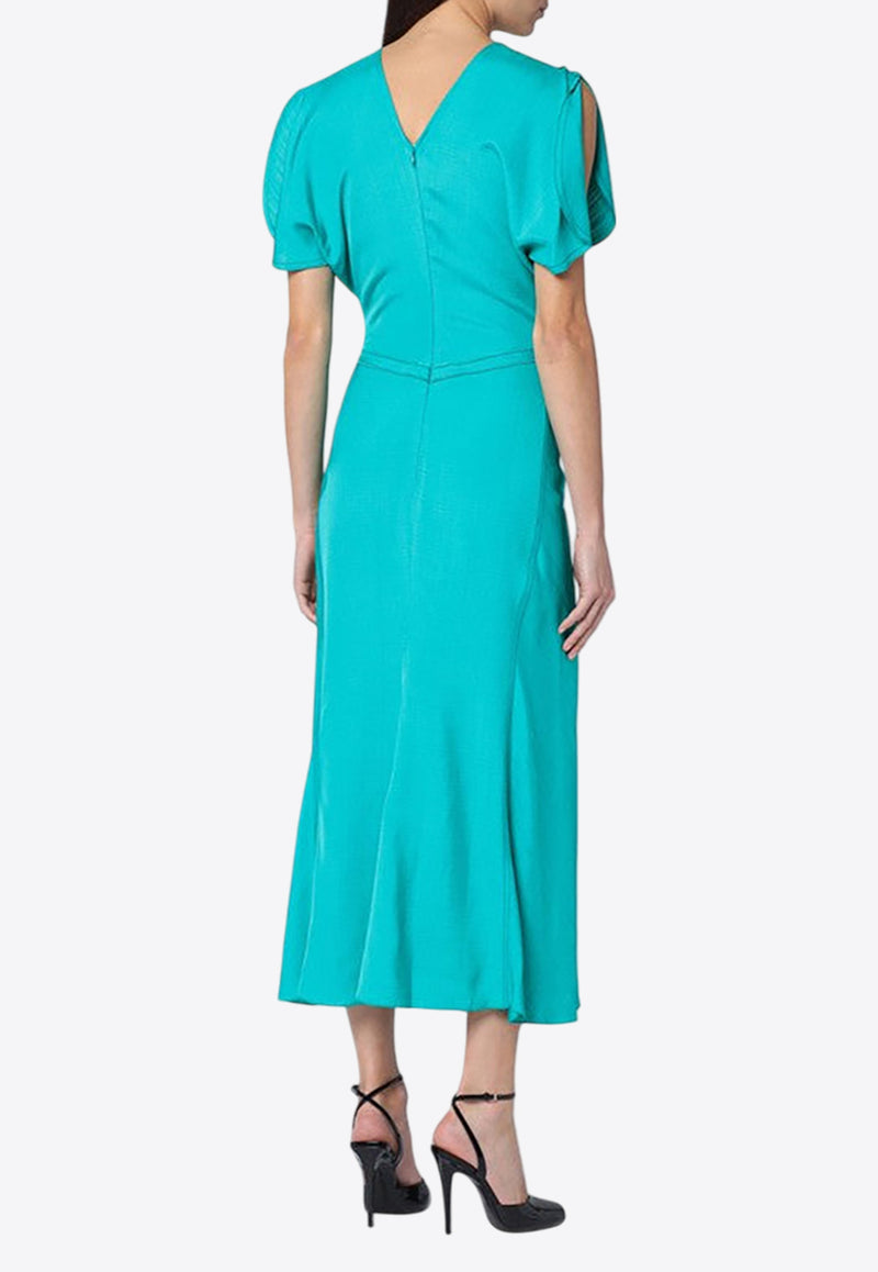 Victoria Beckham Draped Viscose Midi Dress Light Blue 1125WDR005227AVI/Q_VIBEC-PE