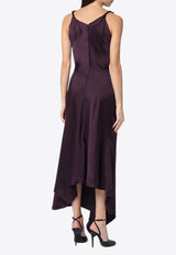 Victoria Beckham Asymmetrical Sleeveless Midi Dress Burgundy 1125WDR006029APL/Q_VIBEC-FI