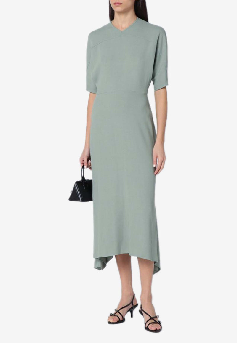 Victoria Beckham Wool-Blend Midi Dress Green 1125WDR006144AVI/Q_VIBEC-WA