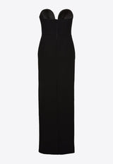 Magda Butrym Strapless Bustier Maxi Dress Black 112724BLACK