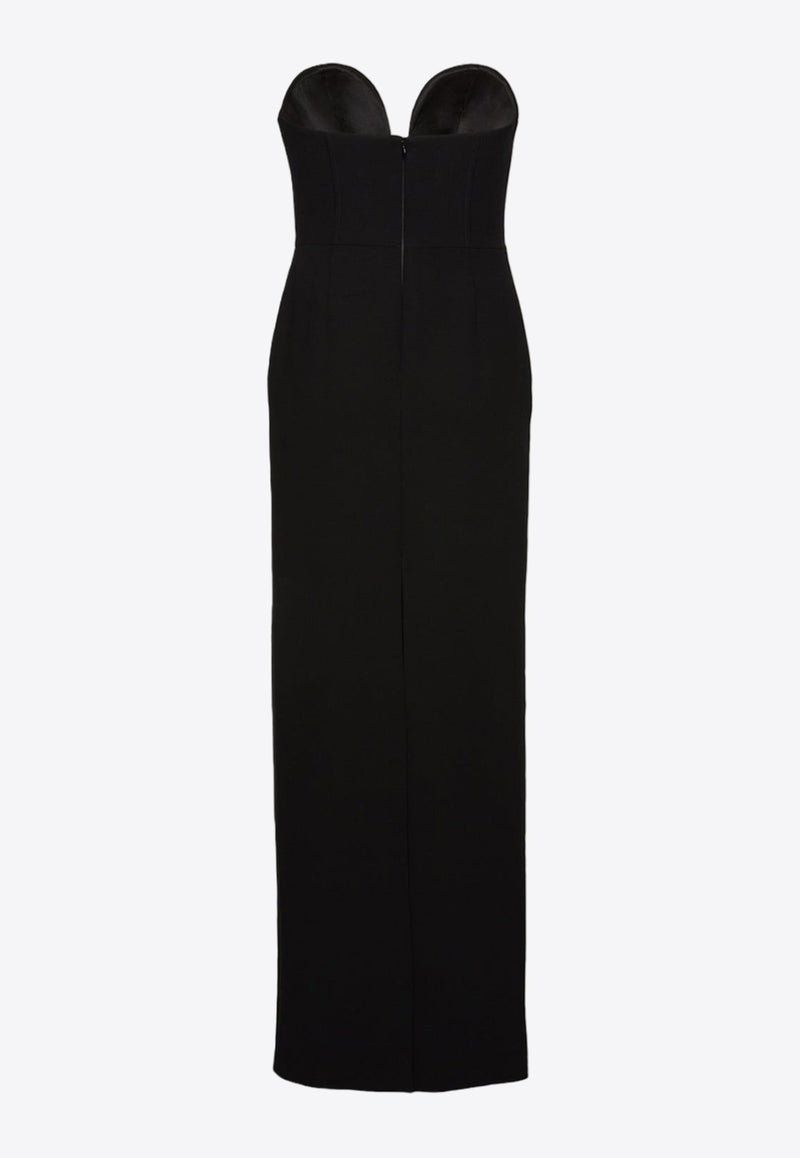 Magda Butrym Strapless Bustier Maxi Dress Black 112724BLACK