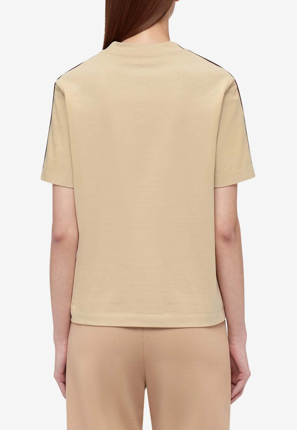 Salvatore Ferragamo Logo Short-Sleeved T-shirt 112804 H 776119 BEIGE Beige