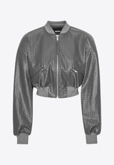 ROTATE Cropped Woven Bomber Jacket Gray 1131911205GREY