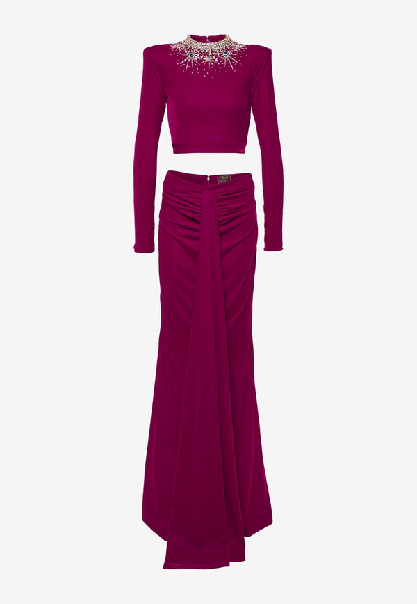 Miss Sohee Gemma Cropped Top and Maxi Skirt Set 1131HC23 0001 0242PURPLE