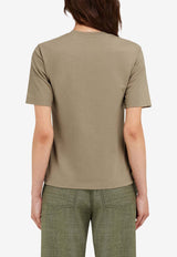 Salvatore Ferragamo Logo Signature Short-Sleeved T-shirt Beige 113234 H 781286 SAND/BLACK