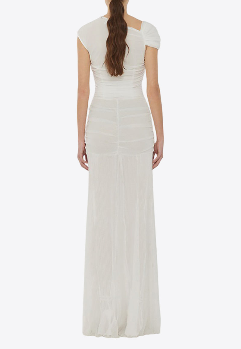 ROTATE Asymmetric Draped Maxi Dress White 113278269IVORY