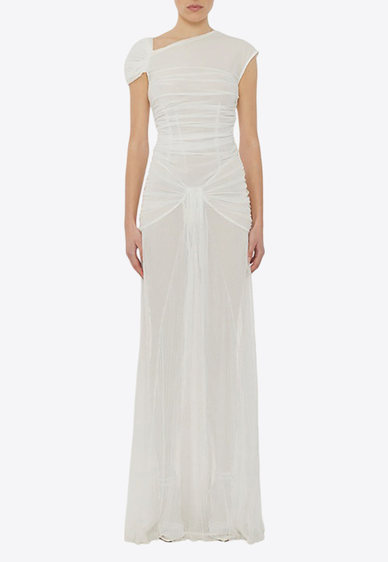 ROTATE Asymmetric Draped Maxi Dress White 113278269IVORY