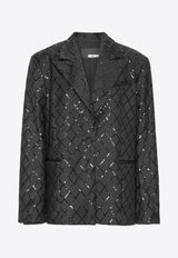 ROTATE Single-Breasted Oversized Sequins Blazer Black 113325100BLACK