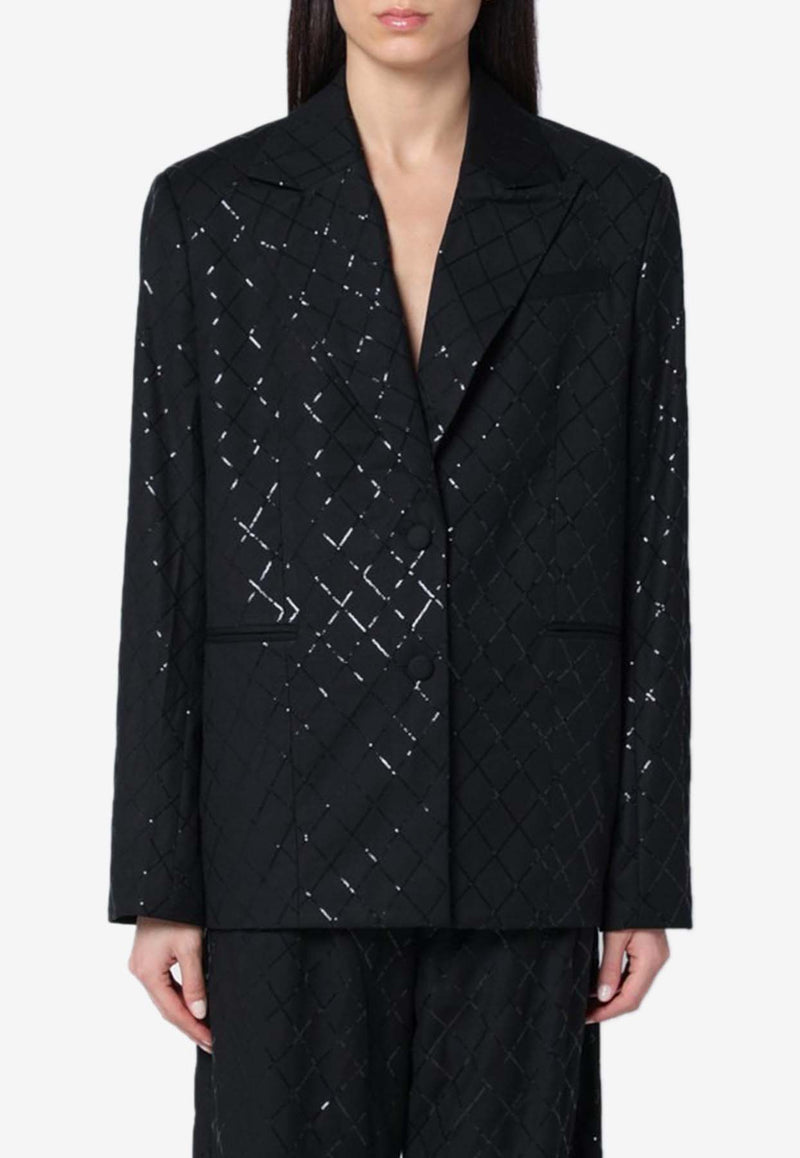 ROTATE Sequin Embellished Oversized Blazer Black 113325100PL/Q_ROTAT-100