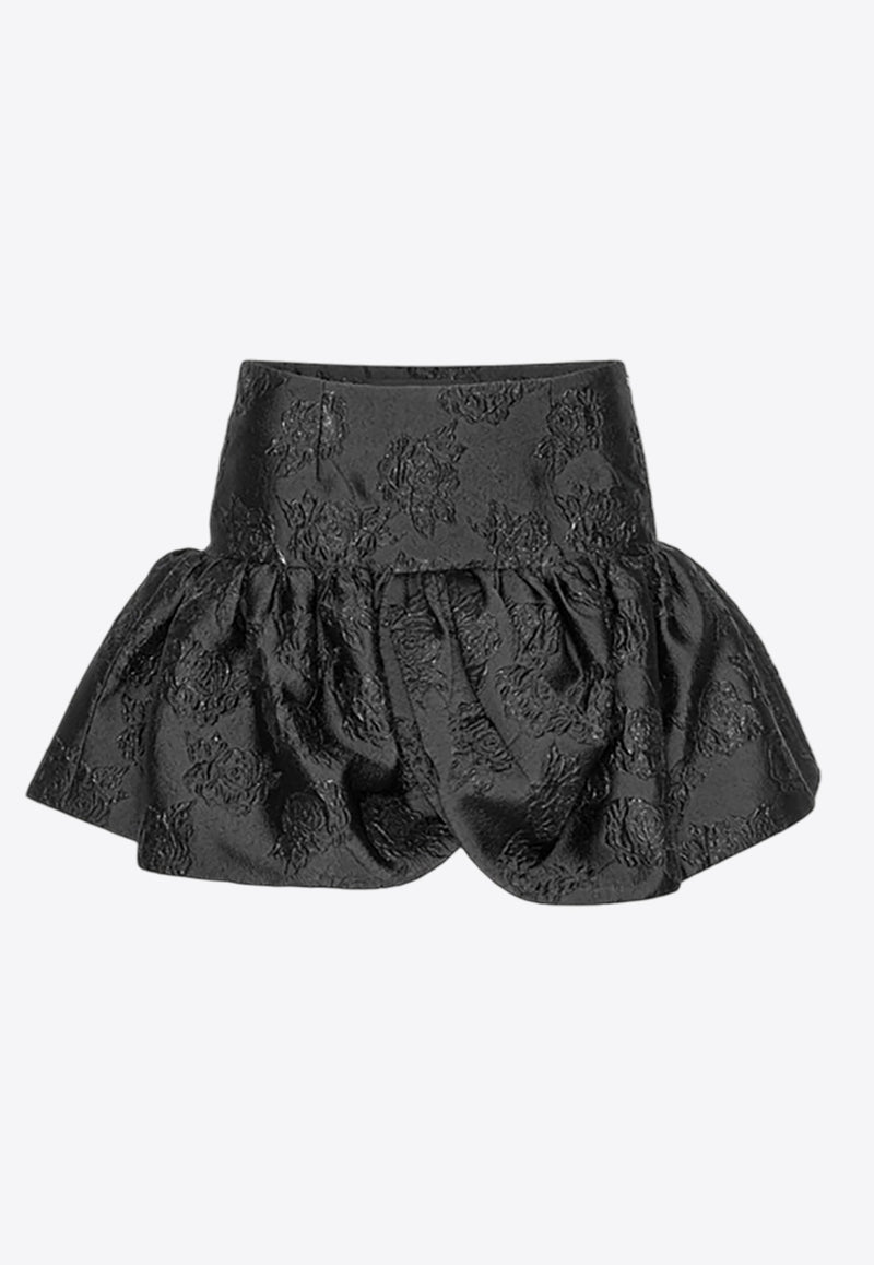 ROTATE Jacquard Mini Peplum Skirt Black 113602100BLACK