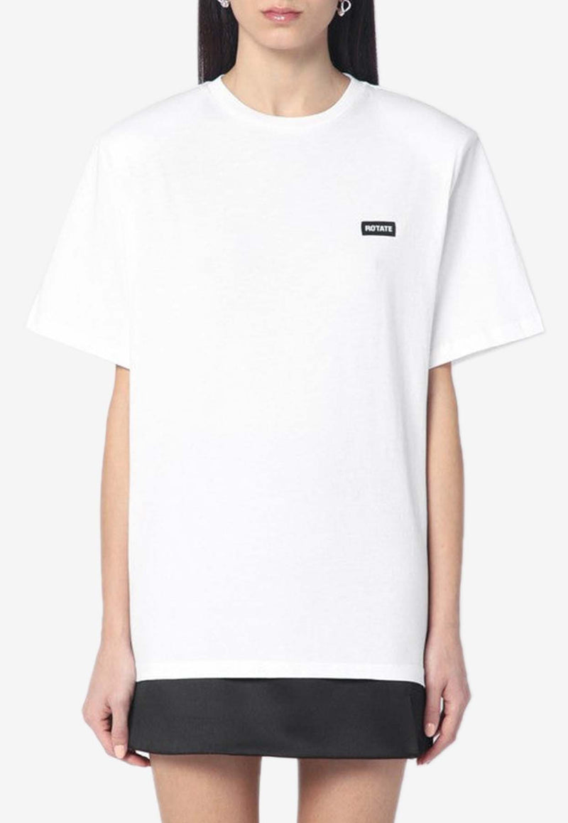 ROTATE Logo Patch Crewneck T-shirt White 113624400CO/Q_ROTAT-400