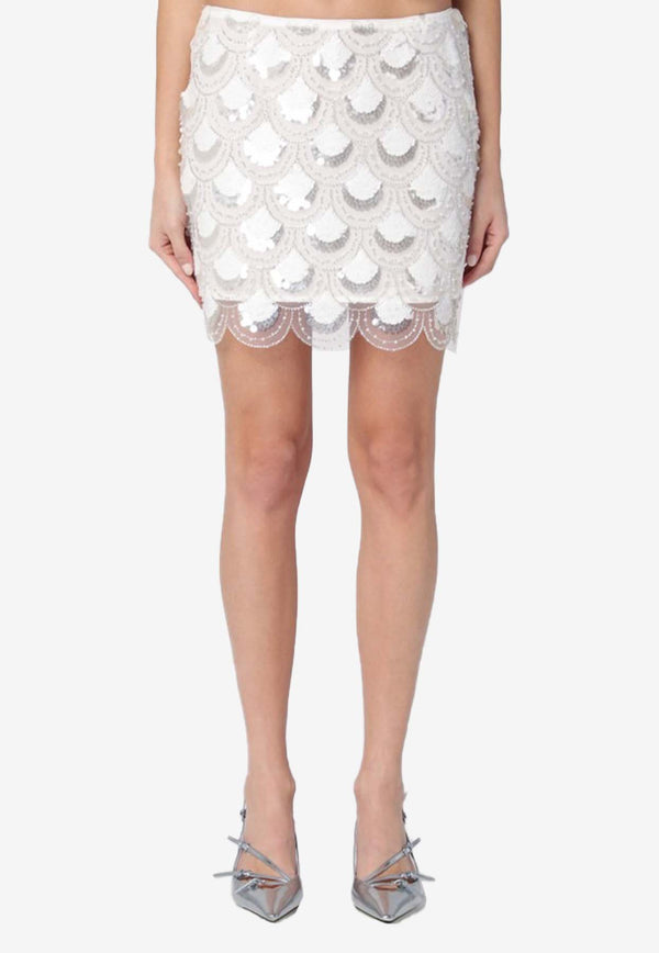 ROTATE Sequined Mini Skirt White 1140102418PL/Q_ROTAT-2418