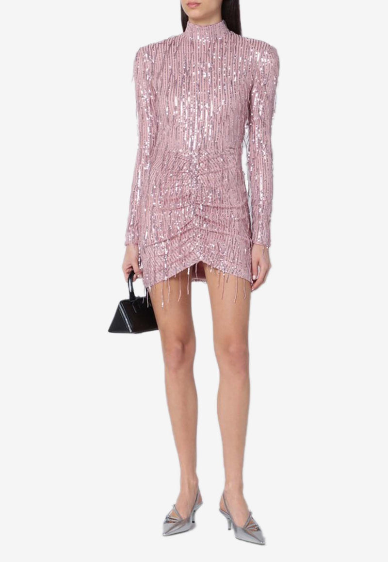 ROTATE Sequin Fringed Mini Dress Pink 1140401922PL/Q_ROTAT-1922