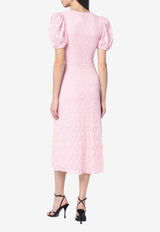 ROTATE V-neck Lace Midi Dress Pink 1141481011NY/Q_ROTAT-1011