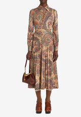 Etro Leafy Paisley Print Midi Shirt Dress 11628-5097 0800 Multicolor