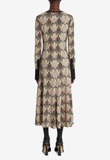 Etro Paisley Long-Sleeved Midi Dress 11639-5093 0001 Multicolor