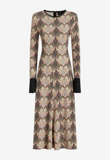 Etro Paisley Long-Sleeved Midi Dress 11639-5093 0001 Multicolor