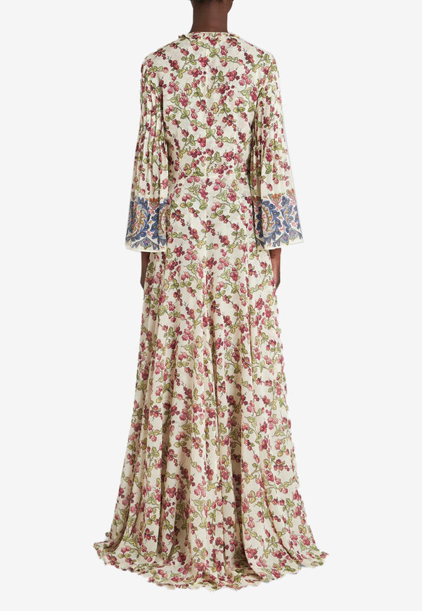 Etro Berry Print Maxi Dress in Silk 11655-5151 0990 Multicolor