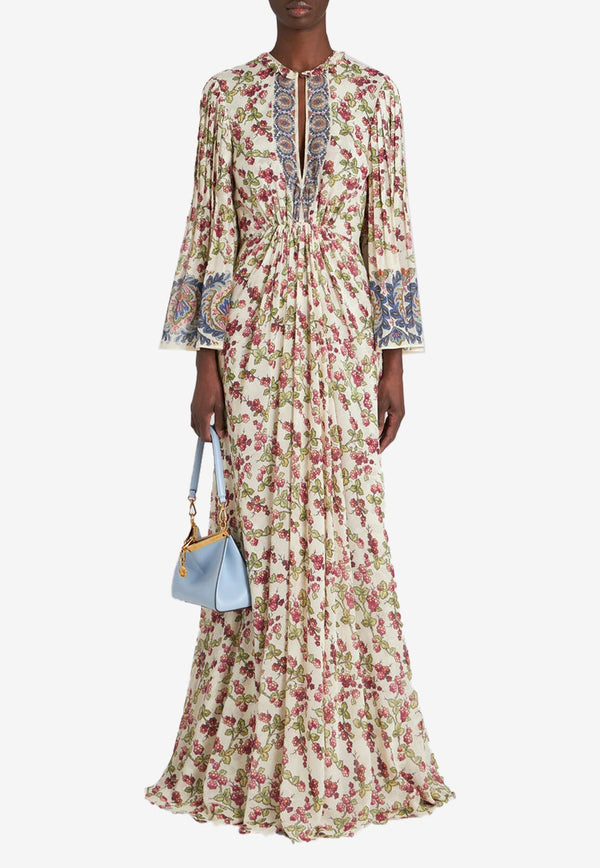 Etro Berry Print Maxi Dress in Silk 11655-5151 0990 Multicolor