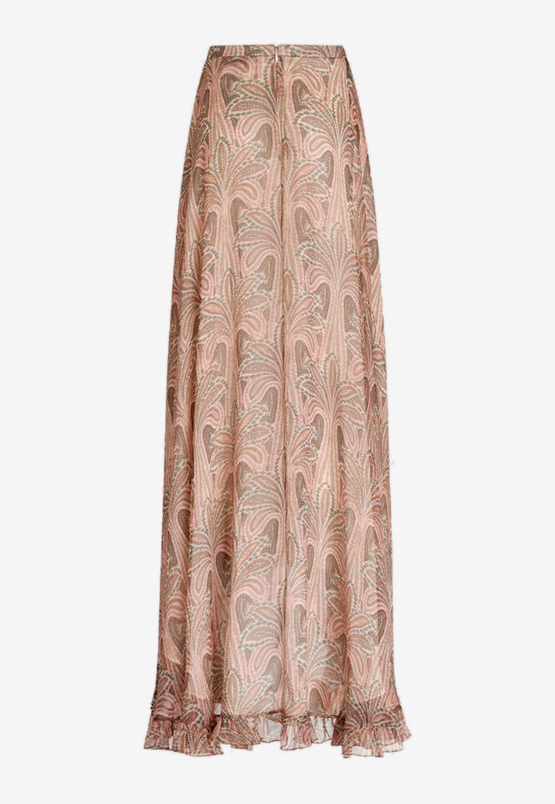 Etro Floral Print Asymmetric Maxi Skirt 11792-5241 0990 Multicolor