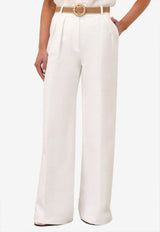 Zimmermann Acacia High-Waist Flared Pants Ivory 1202PRS252IVORY