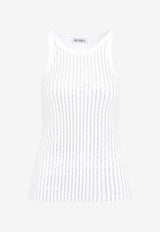 Crystal-Stripes Ribbed Tank Top