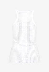 Crystal-Stripes Ribbed Tank Top