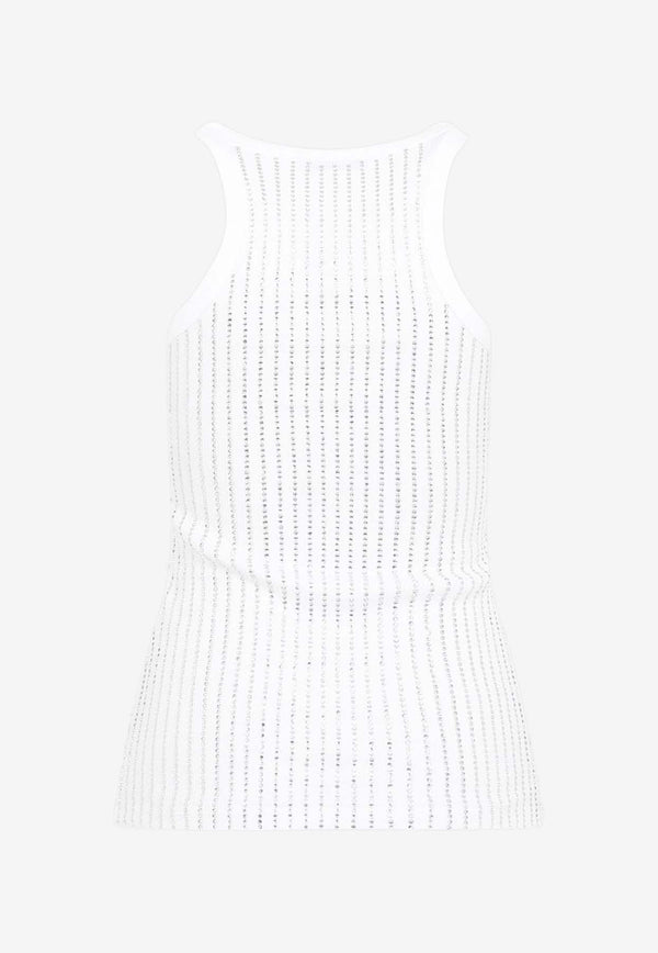 Crystal-Stripes Ribbed Tank Top