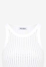 Crystal-Stripes Ribbed Tank Top