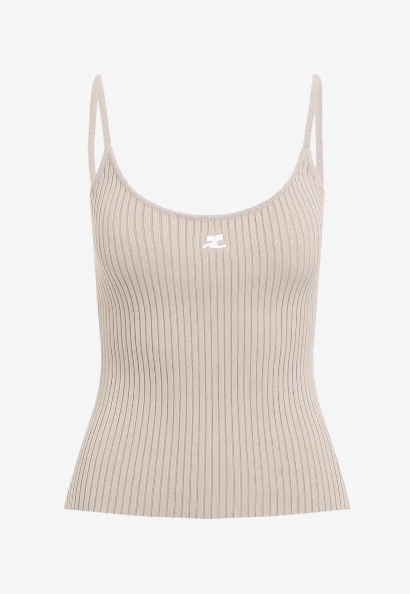 Logo Rib Knit Tank Top