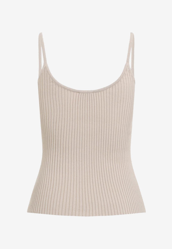 Logo Rib Knit Tank Top